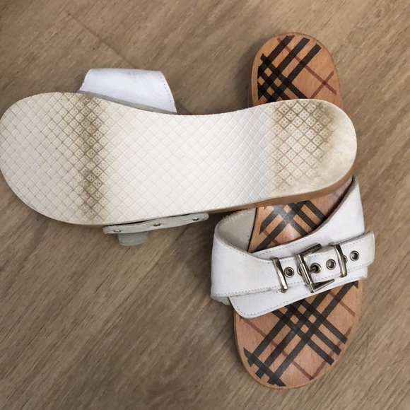 White Burberry clog sandals size 7 - Picture 3 of 4